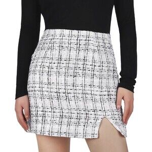 Ibeauti Women's High Waist Plaid Skirt Side Split Bodycon Pencil Mini Skirt S